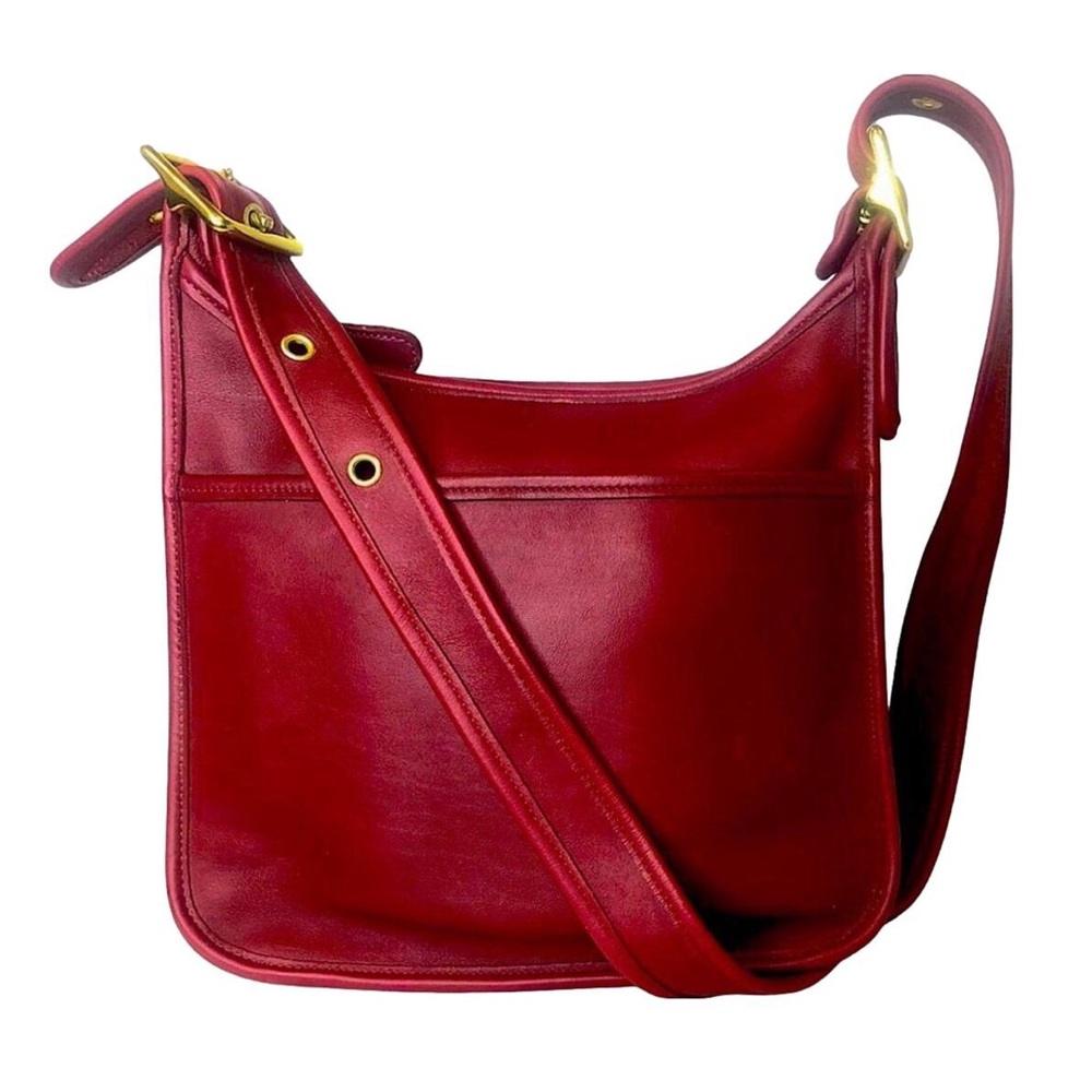 Vintage COACH Legacy Zip Red Glove-Tanned Leather Shoulder Bag 9966 COA